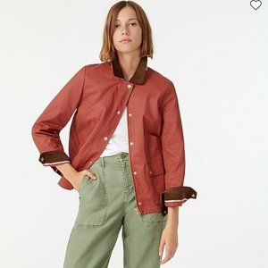 J.Crew XS Liberty London Cotton Barn Jacket Rock Red Waxed, NWT